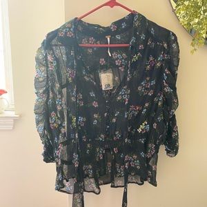 Free people beaded floral top